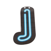 Neon Letter - J