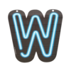 Neon Letter - W