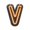 Neon Letter - V