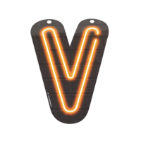 Neon Letter - V