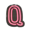 Neon Letter - Q