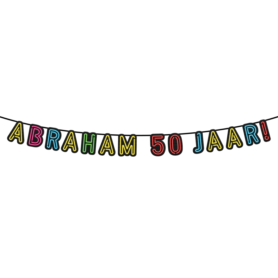 Neon Slinger - Abraham 50 jaar! - Zorg voor Party online feestartikelen en  ballondecoraties