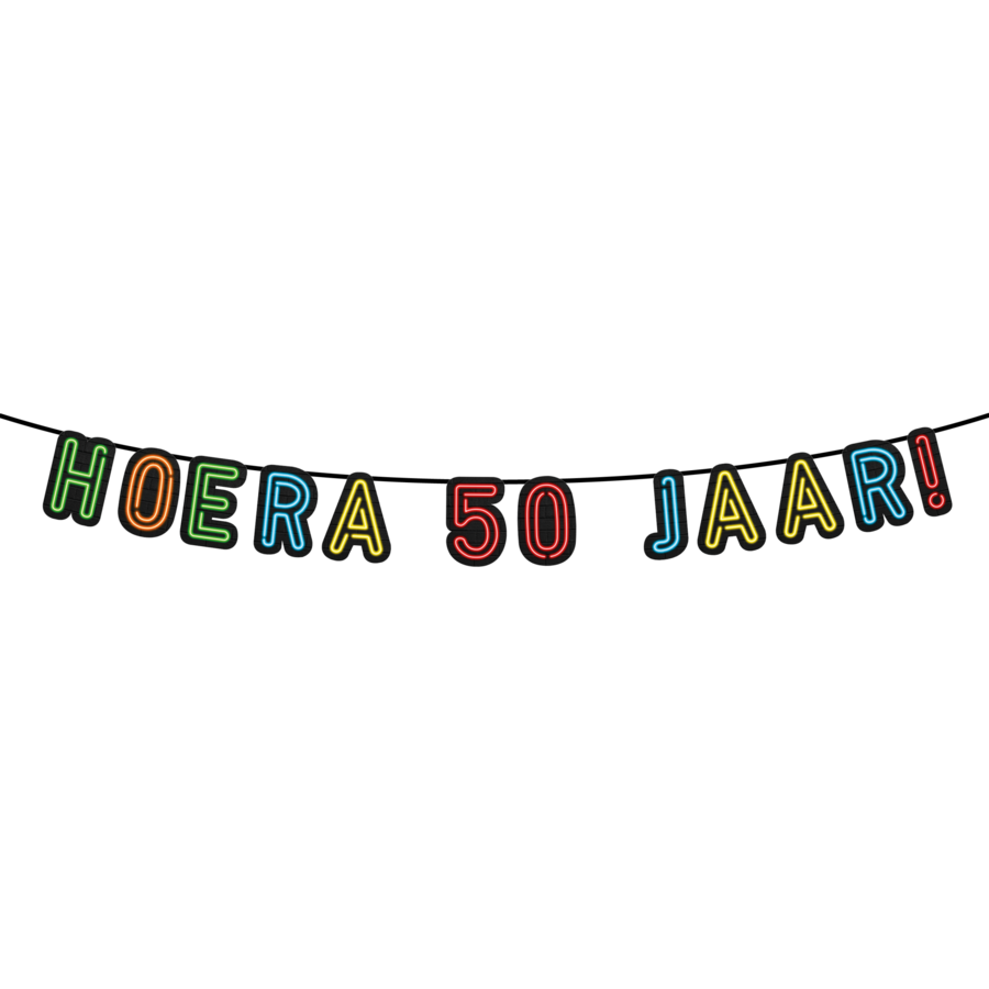 Neon Slinger - Hoera 50 jaar! - Zorg voor Party online en ballondecoraties