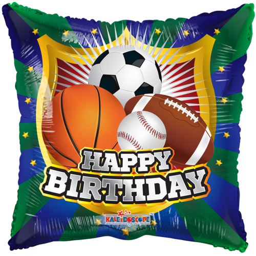 Folieballon Happy Birthday Shield Sports 
