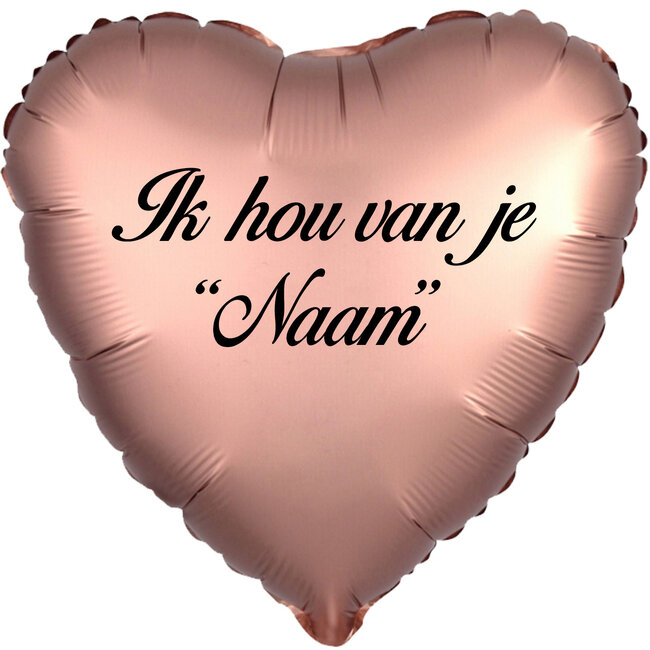 Folieballon Hart Satijn Rosé Gold