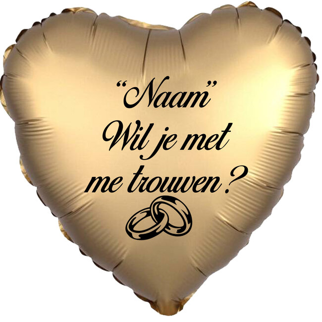 Folieballon Hart Chrome Goud