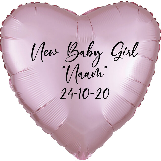 Folieballon Hart Pastel Licht Roze