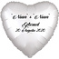 Folieballon Hart Chrome Wit