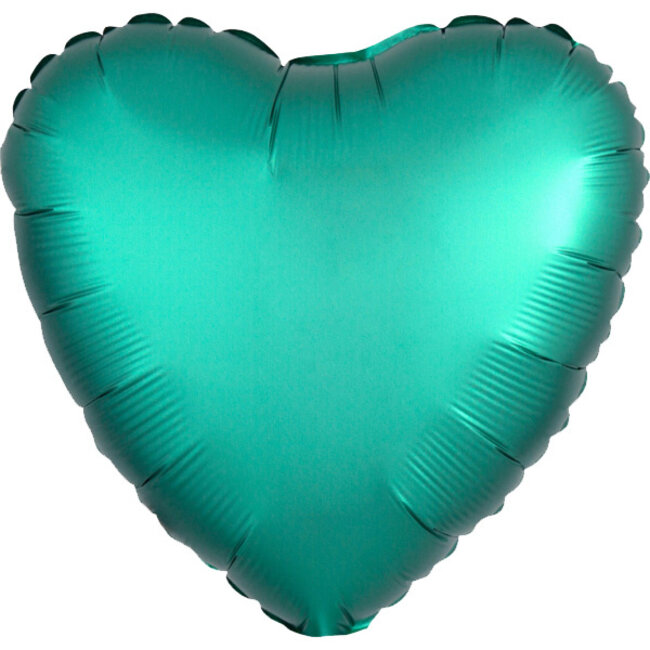 Folieballon Hart Chrome Jade Groen