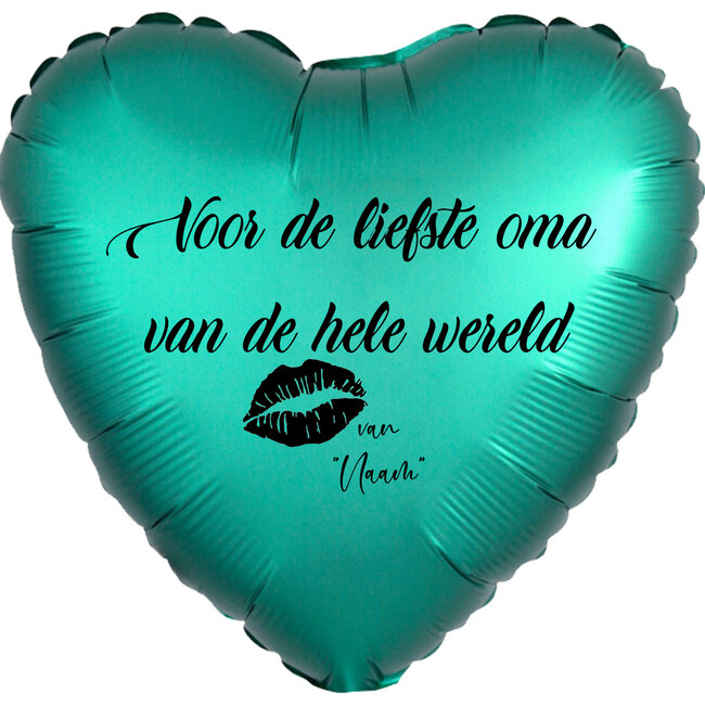 Folieballon Hart Chrome Jade Groen