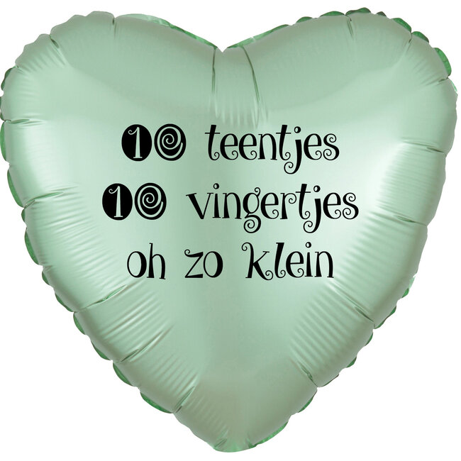 Folieballon Hart Chrome Mint Groen