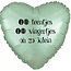 Folieballon Hart Chrome Mint Groen