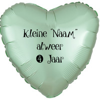 thumb-Folieballon Hart Chrome Mint Groen-5