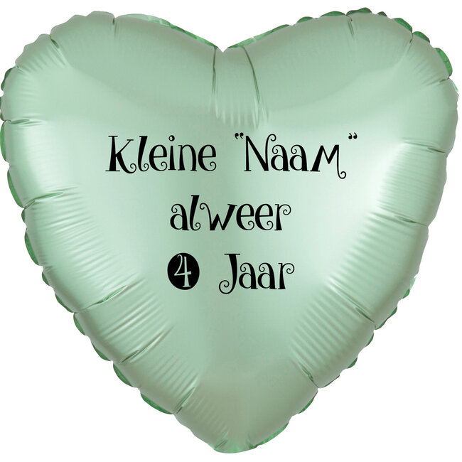 Folieballon Hart Chrome Mint Groen