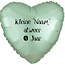 Folieballon Hart Chrome Mint Groen
