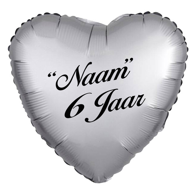 Folieballon Hart Chrome Zilver