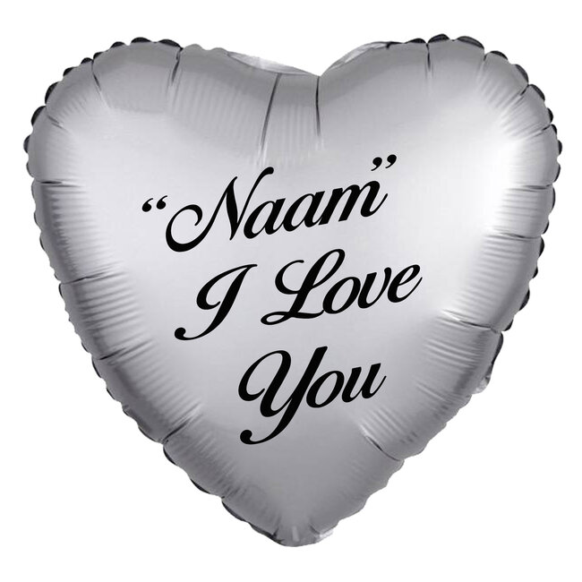 Folieballon Hart Chrome Zilver