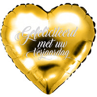 thumb-Folieballon Hart Glimmend Goud-3