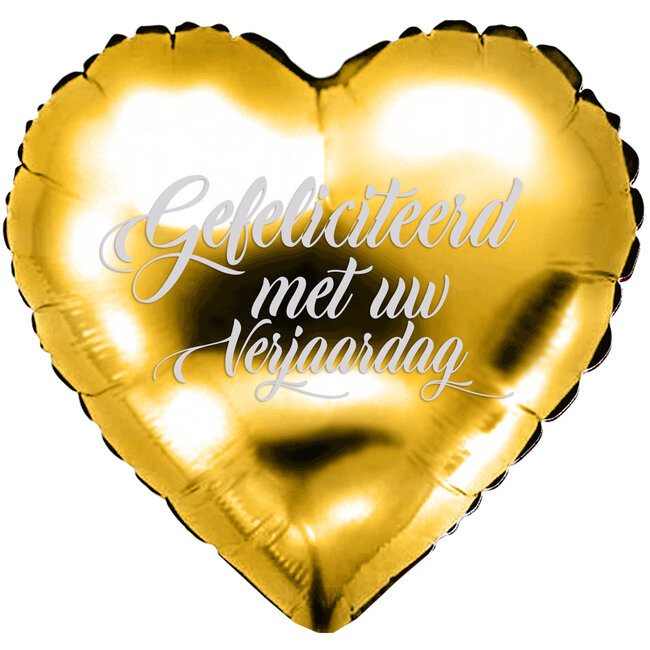 Folieballon Hart Glimmend Goud