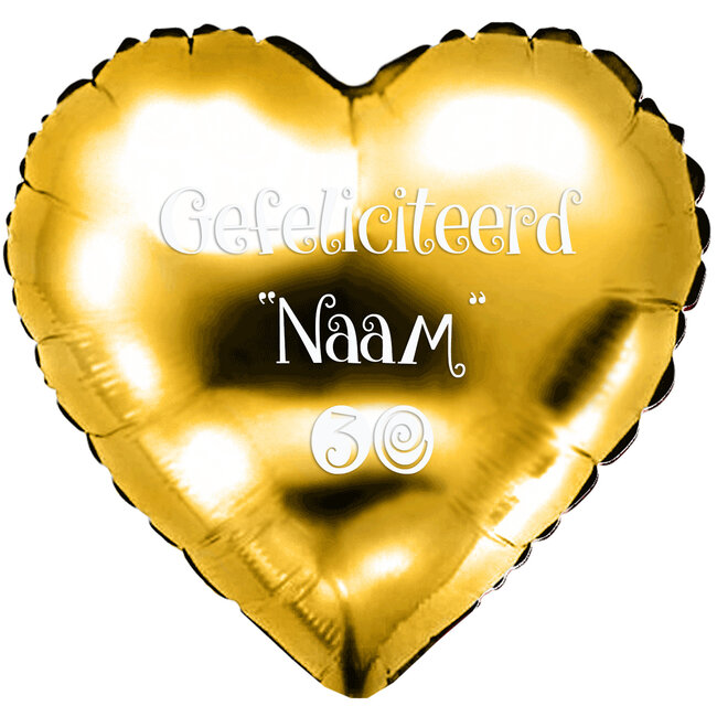 Folieballon Hart Glimmend Goud