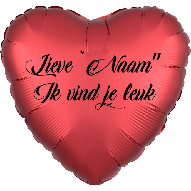 Folieballon Hart Chrome Rood