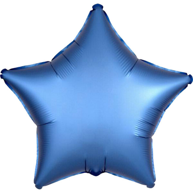 Folieballon Ster Chrome Azure Blauw