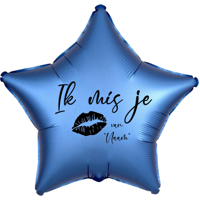 Folieballon Ster Chrome Azure Blauw