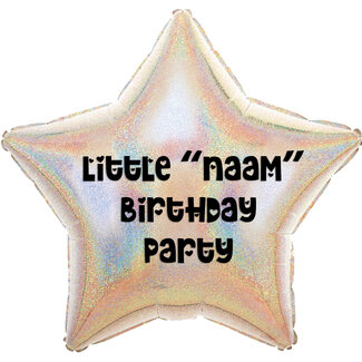 PartyDeco Folieballon Holographic Zilver Ster - 43cm