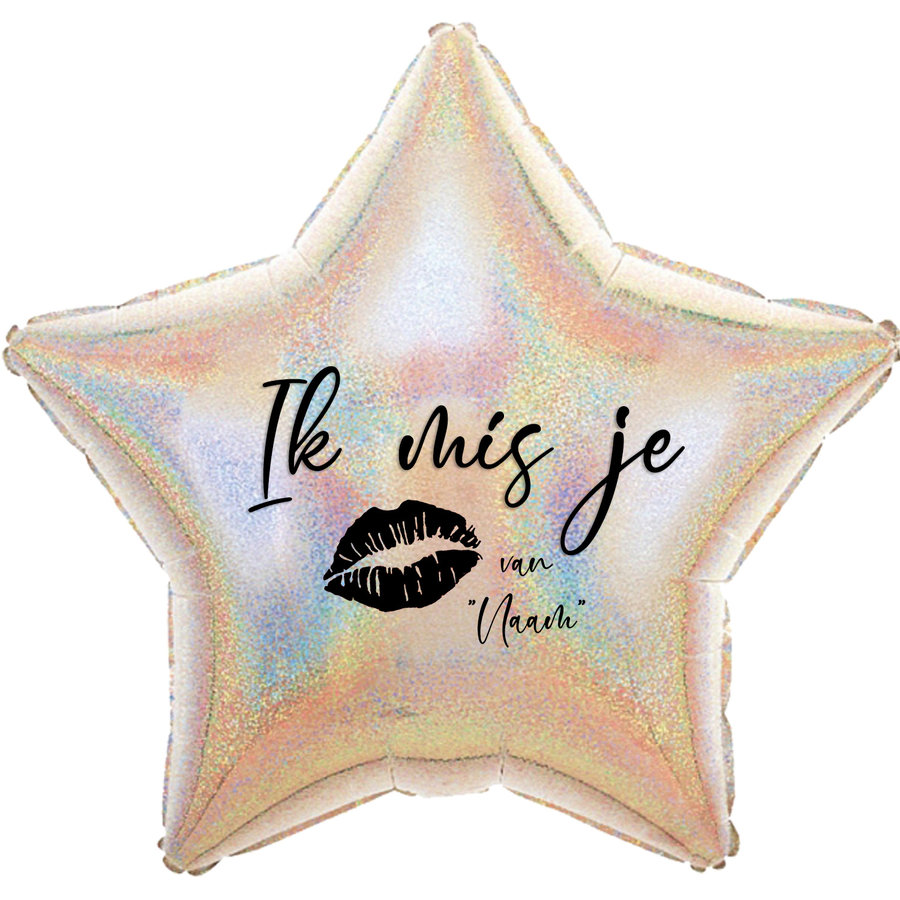 Folieballon Holographic Silver Star-5