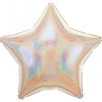 thumb-Folieballon Holographic Silver Star-3