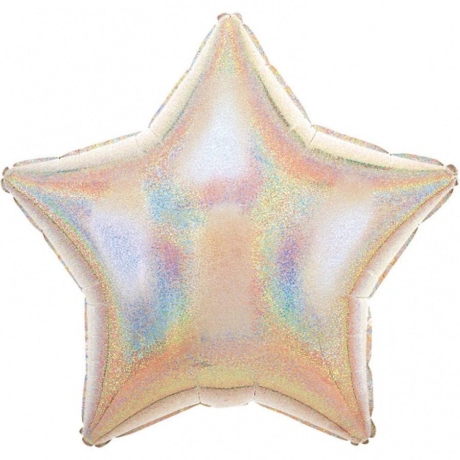 Folieballon Holographic Silver Star-3