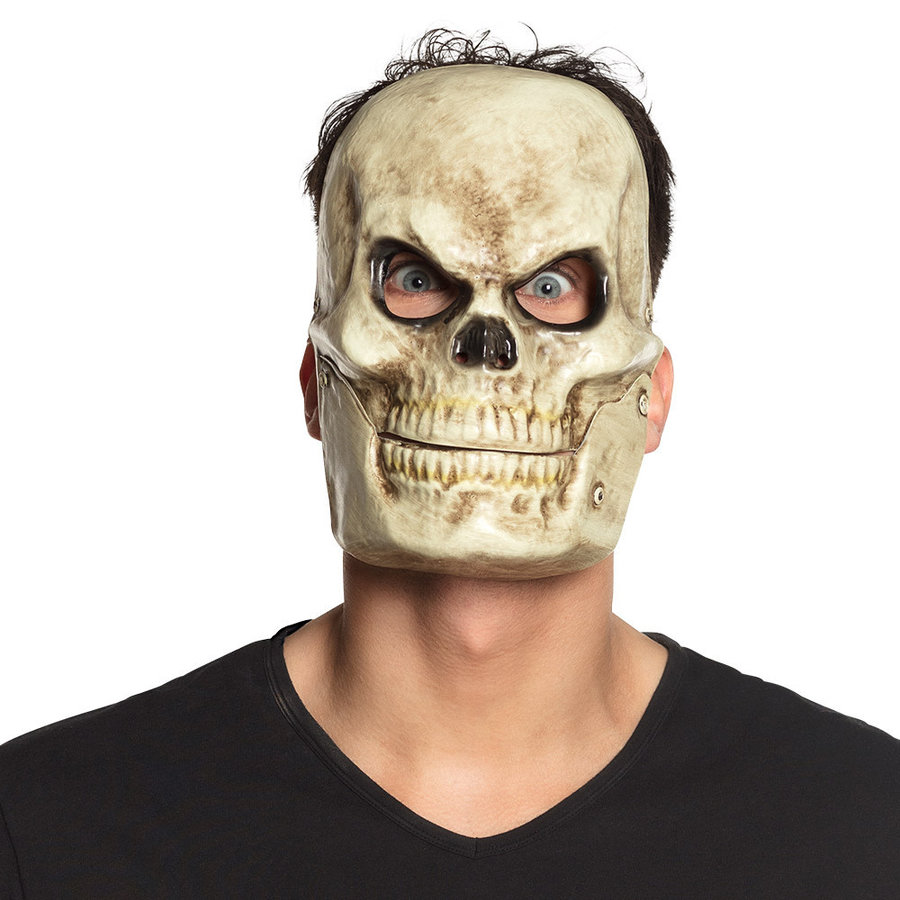 Plastic Masker met bewegende kaak - Skull-1