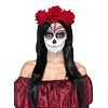 Day of the Dead Headband - with Red Roses