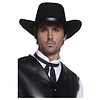 Authentieke Western Gunslinger-hoed, zwart, brede rand