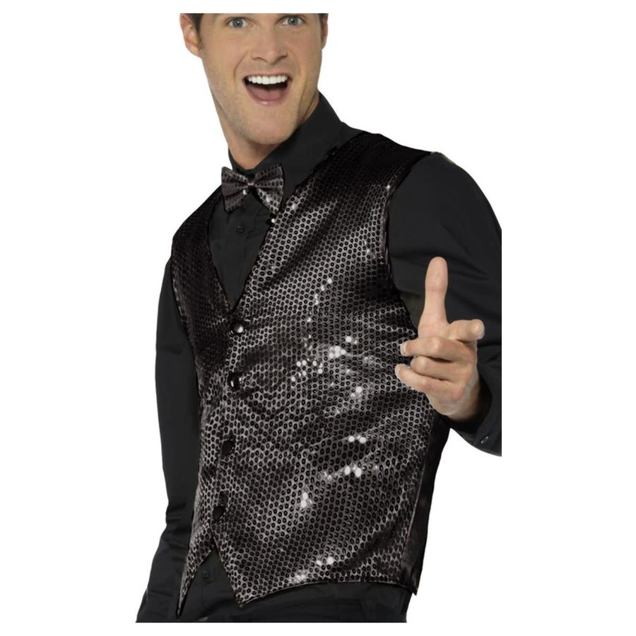 Glitter Gillet - Zwart-1