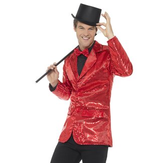 Smiffy's Glitter Jasje - Rood