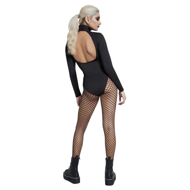 Fever Skelet Body Stocking - Zwart & Zilver