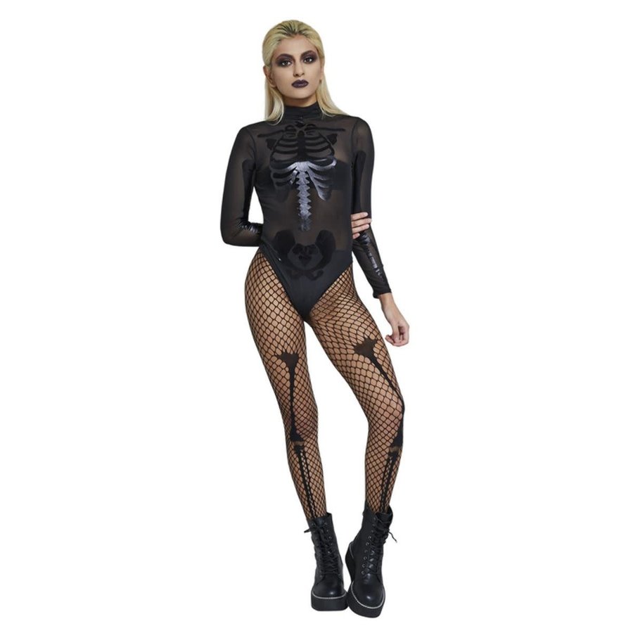 Fever Skelet Body Stocking - Zwart-2