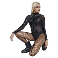 thumb-Fever Skelet Body Stocking - Zwart-1