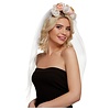 Floral Hoofdband Bride - Wit / Roze