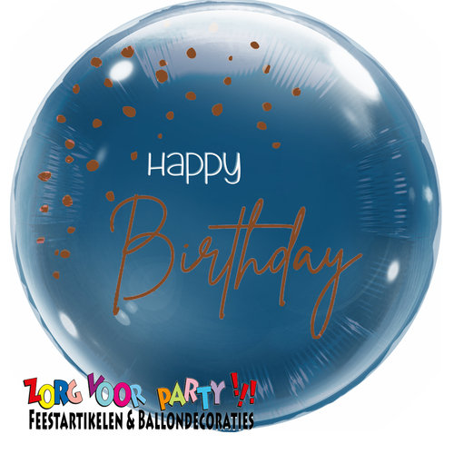 Folieballon Elegant True Blue Happy Birthday 
