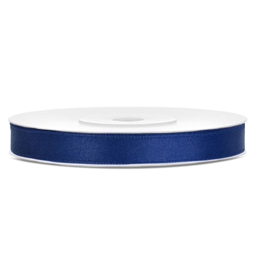 Satijn Lint Marine Blauw - 6 mm x 25 mtr-1