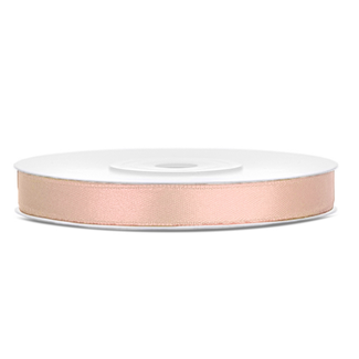 PartyDeco Satijn Lint Peach - 6 mm x 25 mtr