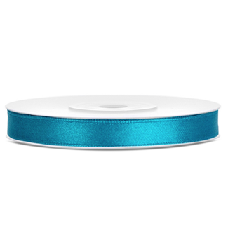 PartyDeco Satijn Lint Turquoise - 6 mm x 25 mtr