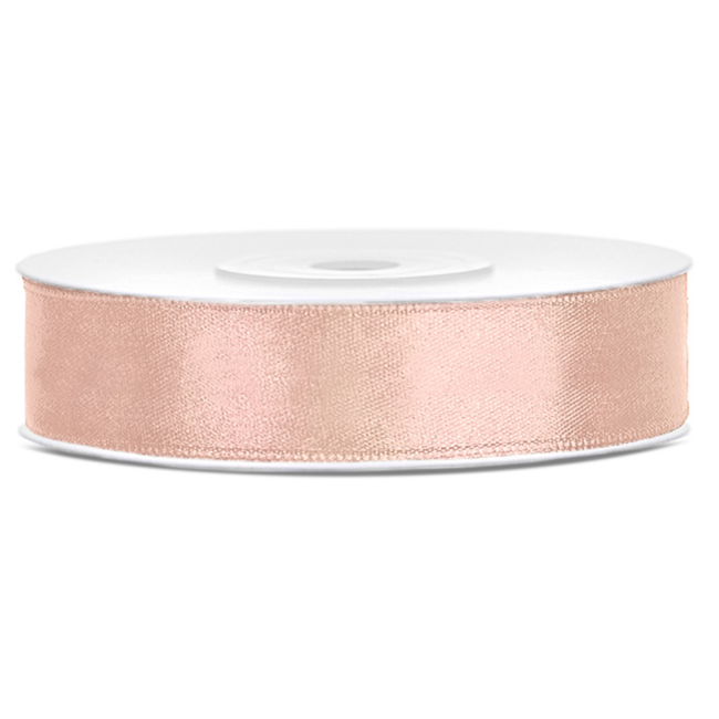 Satijn Lint Peach - 12 mm x 25 mtr