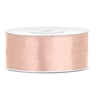 PartyDeco Satijn Lint Peach - 25 mm x 25 mtr