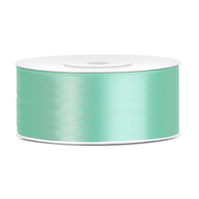 Satijn Lint Mint - 25 mm x 25 mtr
