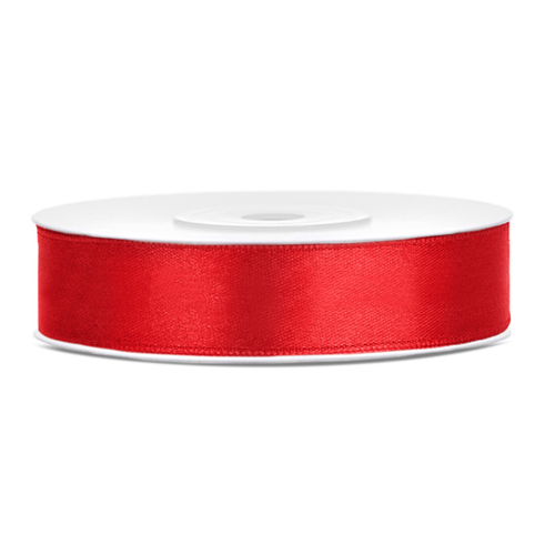 Satijn Lint Rood - 12 mm x 25 mtr 