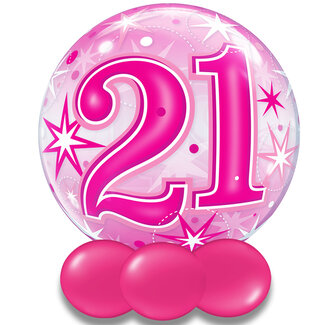 Qualatex Bubble Sparkle 21 Pink - 55cm