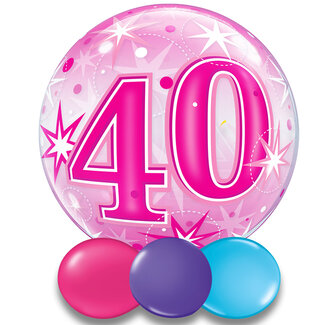 Qualatex Bubble Sparkle 40 Pink - 55cm